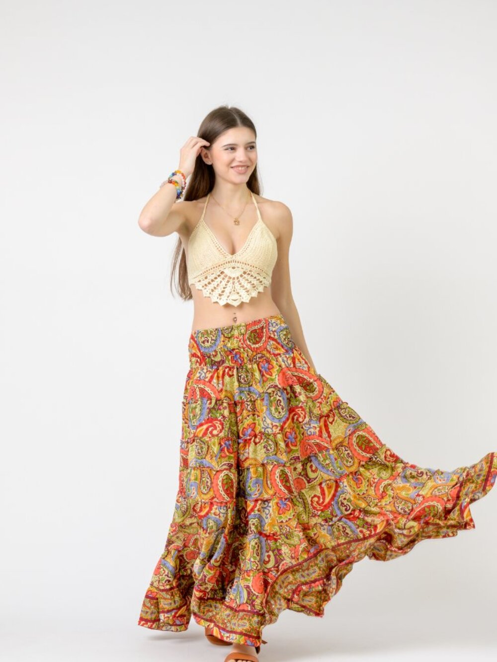 22.) Rhea Layered Print Ruffle Skirt (Assorted) - Picture 15 of 15
